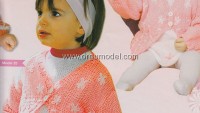 Beyaz Çiçekli Yavru Ağzı Kız Bebek Hırkası ve Elbisesi
